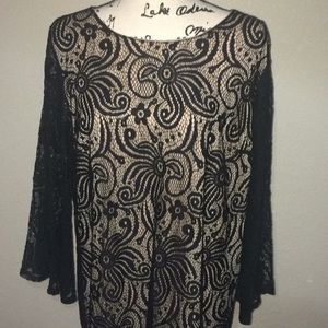 Black Lace Nude Dress